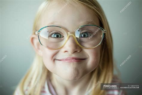 Girl Making Silly Face — Elementary Age Childhood Stock Photo