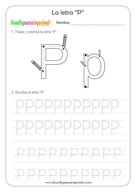 Aprender La Letra P Bonito Para Imprimir