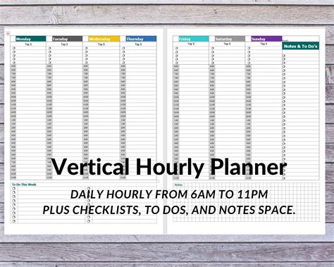 Two Page Vertical Weekly Planner Template Printable Pdf Vertical