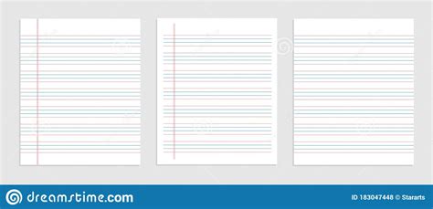 Four Line English Paper Sheet Of Notebook Stock Vector Illustration