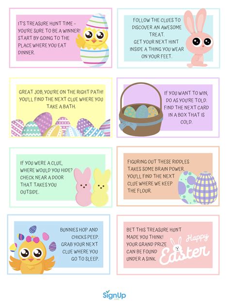 Printable Easter Scavenger Hunt Clues