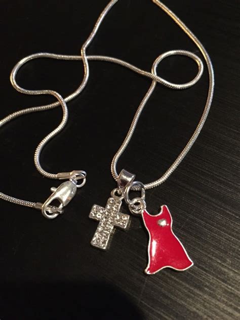 Heart Disease Attack Awareness Red Dress Charm Silver