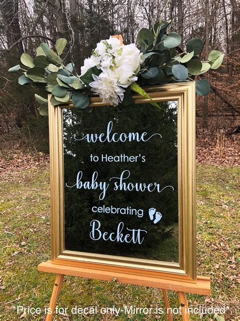 Decal For Baby Shower Mirror Or Sign Welcome Baby Shower Vinyl Etsy