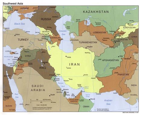 Western Asia Map Full Size Gifex