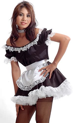 Classic Satin French Maid Uniform Sat100 10190 Birchplaceshop