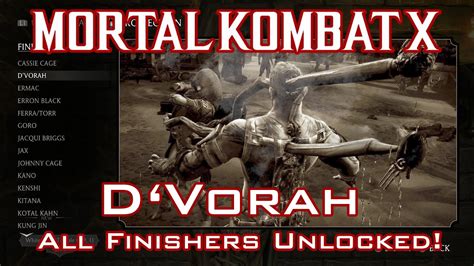 Mortal Kombat X Dvorah Guide Unlocking All Finishers Youtube