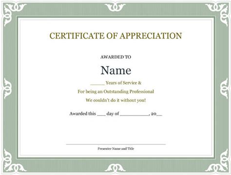 Certificate Of Years Of Service Template 5 Years Of Service Editable
