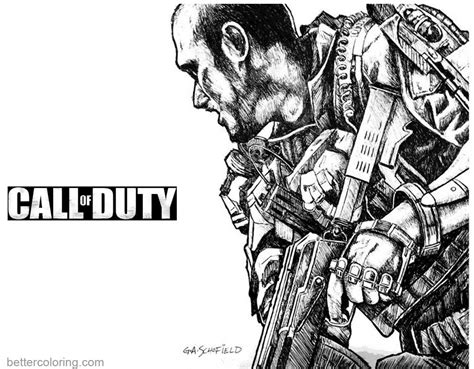 Call of Duty Coloring Pages Fan Art by Glen A Schofield - Free
