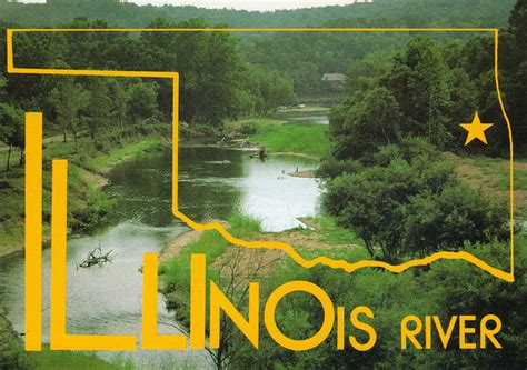 Oklahoma Illinois River State Map Postcard A Photo On