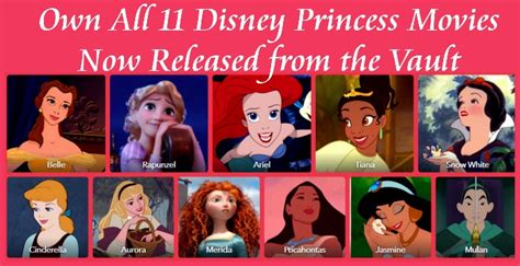 Disney princess is a franchise incorporating select female characters from the disney animated canon, many of whom actually are princesses ermine cape effect: Take Home all 11 of the Disney Princess Movies - Everyday ...