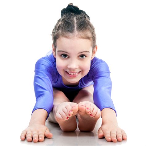 Young Girl Doing Gymnastics Isolated Over White Background Csa