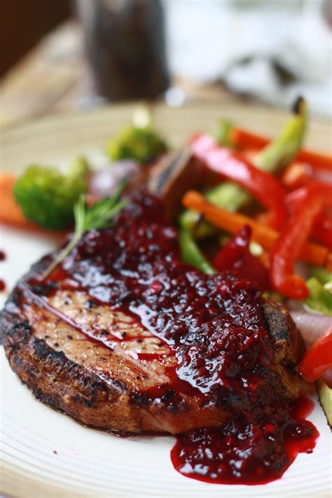 Grilled Pork Chops With Blackberry Ginger Sauce Season With Spice