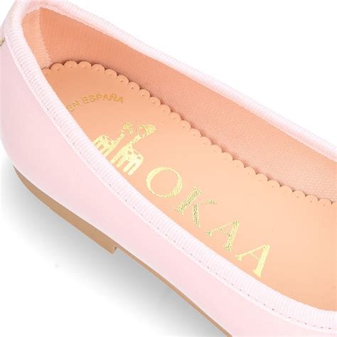 Extra Soft Leather Ballet Flats With Ribbon R006 Okaaspain