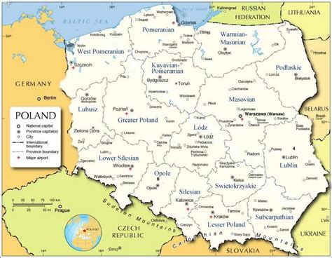 poland regions map map of poland regions eastern europe europe