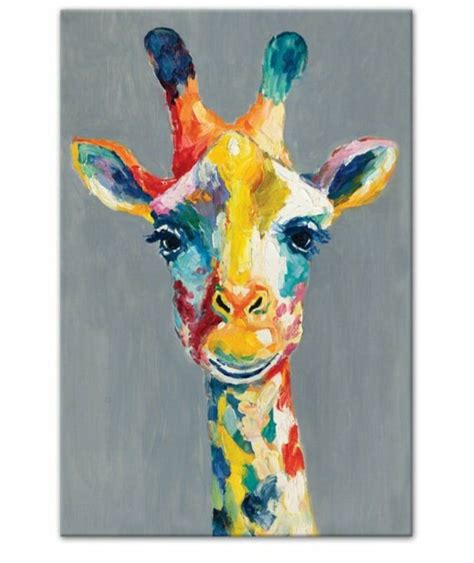 Acrylic Abstract Giraffe Multi Color Painting On Canvas Etsy
