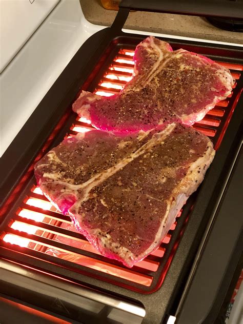 First Time Using Our Phillips Smokeless Indoor Grill T Bone Steaks 🥩 Seasoned With Salt