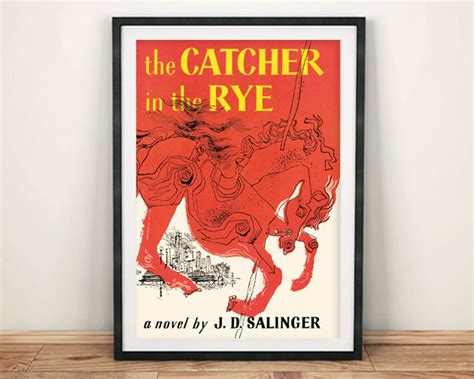 catcher in the rye poster jd salinger book cover print etsy