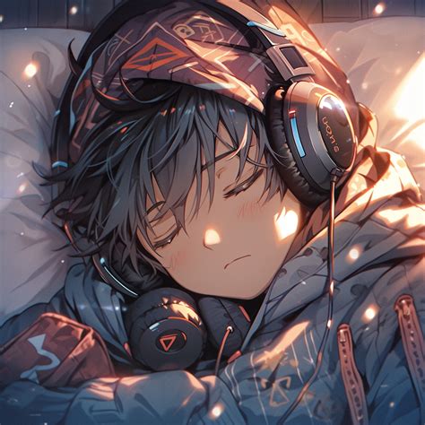 Anime Boy Listening Music During Sleep Nightlight By Hatoroakashi2k22