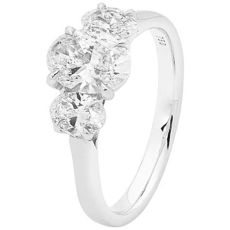 Carat White Gold Carat Oval Diamond Trilogy Engagement Ring