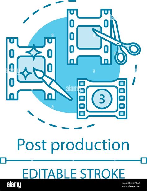 Post Production Concept Icon Video Editing Idea Thin Line Illustration