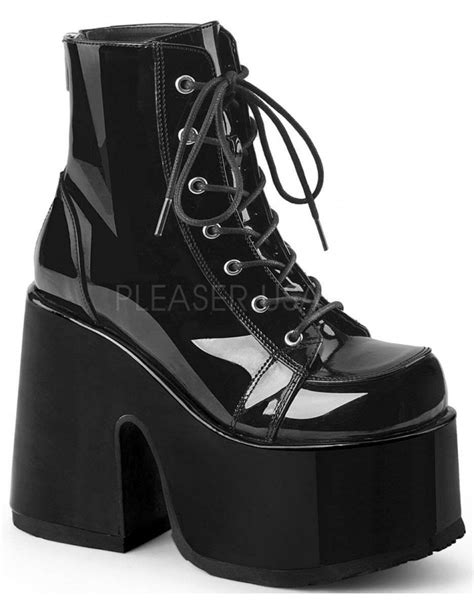 Black Chunky Platform Ankle Boots Gothic Boots For Women