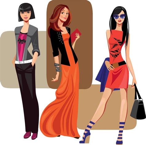 Vector Fashion Girls Design Elements Set 10 Free Download