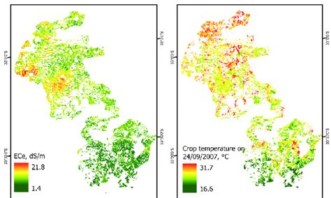 5 Maps Of Soil Salinity And Canopy Temperature Queensland Rainfed
