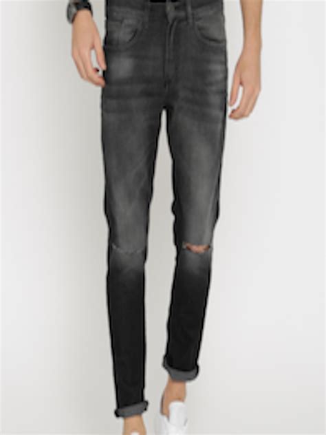 Buy HIGHLANDER Men Black Slim Fit Mid Rise Slash Knee Stretchable Jeans
