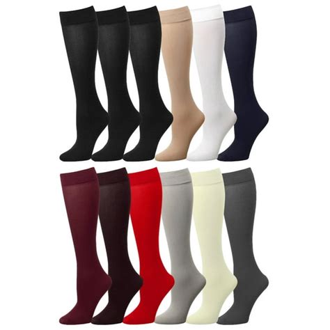 Falari 12 Pairs Women Trouser Socks With Comfort Band Stretchy Spandex Opaque Assorted Color