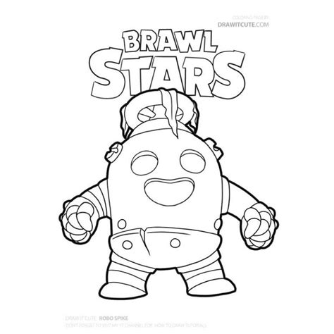 This fan art was created by draw it cute. Kleurplaat Brawl Stars Spike