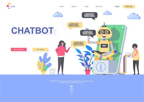 plantilla de página de destino de chatbot Vector en Vecteezy