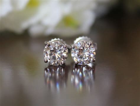 1 Ctw Forever One Moissanite Stud Earrings 14k 5mm Raven Fine Jewelers