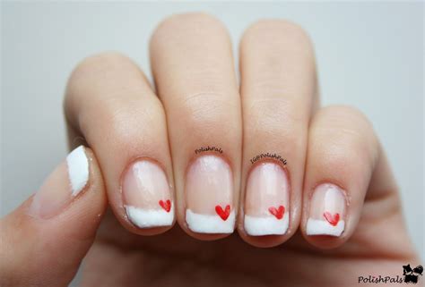 French Tips Hearts February Nails Valentine Nail Art