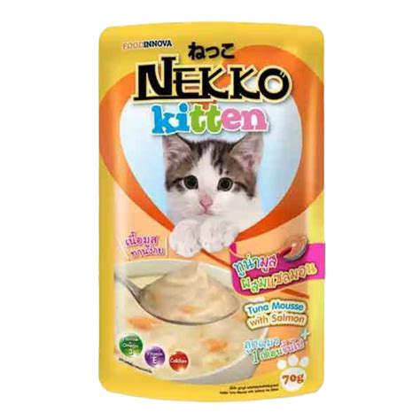 Google search's first find was this recipe. Pate mèo Nekko Kitten - Tuna Mousse with Salmon - 70g Wind & Fin Pet Shop | Cửa Hàng Thú Cưng Uy ...