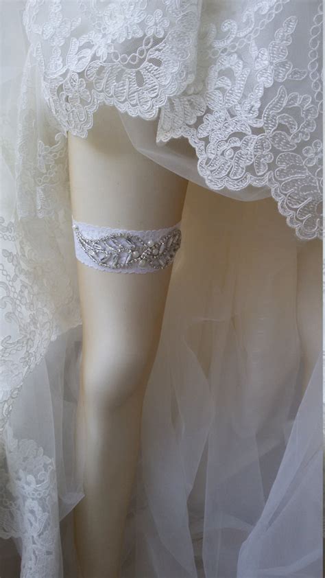 Wedding Garter Of White Lace Garter Bridal Leg Garterrustic Wedding Garter Bridal Accessory