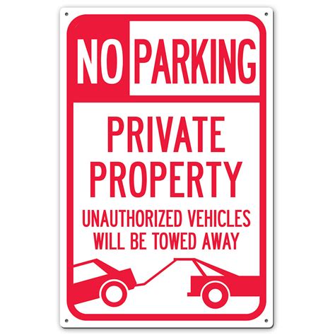 NO PARKING PRIVATE PROPERTY TOW AWAY SIGN My Sign Station