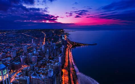 3840x2400 Chicago City View At Sunset Uhd 4k 3840x2400 Resolution