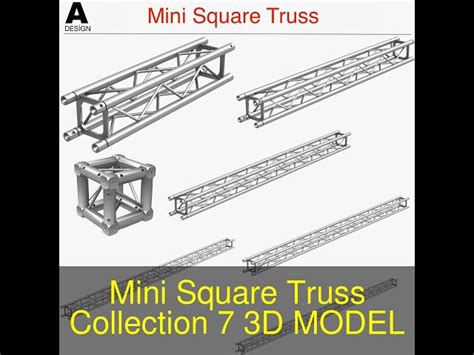 Mini Square Truss Collection 7 Modular Pieces 3d Model Flatpyramid