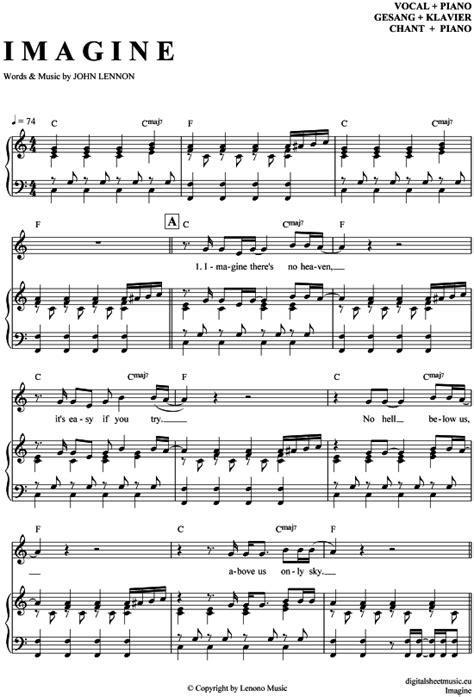 Merge pdf, split pdf, compress pdf, office to pdf, pdf to jpg and more! Imagine (Klavier + Gesang) John Lennon [PDF Noten ...