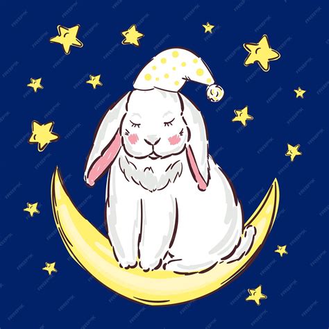 Premium Vector Vector Illustration Of A Cute Cartoon Bunny Sleeping