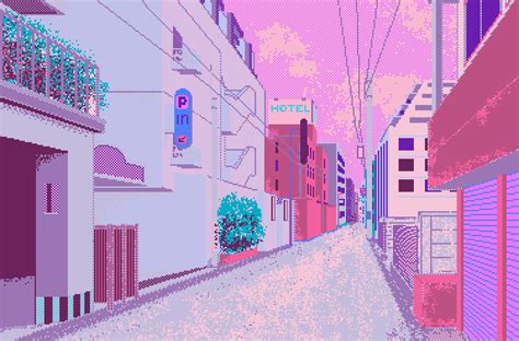Includes 1 aesthetic pixel overlay. city street | Japan illustration, Pixel art, Aesthetic anime