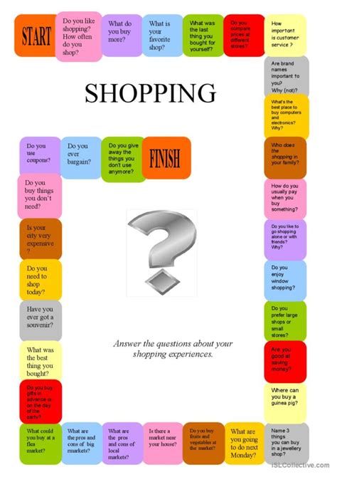 Shopping Board Game English Esl Worksheets Pdf And Doc