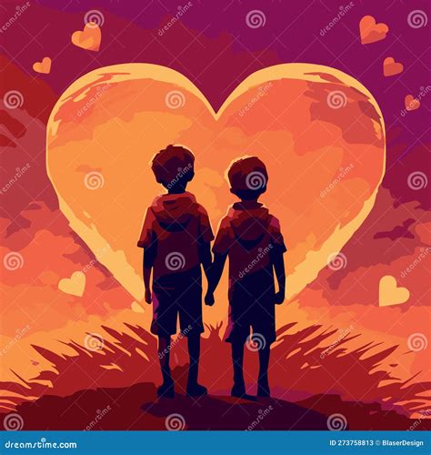 Young Brother and Big Brother Holding Hands, Brotherhood Love Stock