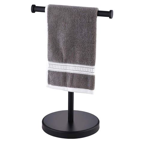 Acehoom Countertop T Shape 1 Piece Towel Rack Holder In Matte Black Ac