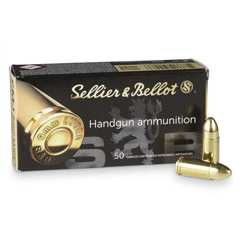Sellier And Bellot 9mm Luger Fmj 124 Grain 1000 Rounds 186222 9mm