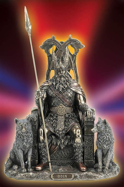 Odins Throne Statue Viking Art Odin Norse