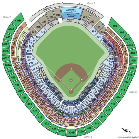 Yankee Stadium Detailed Seating Chart With Seat Numbers
