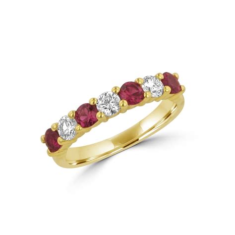 18ct Yellow Gold 070ct Ruby And Diamond Eternity Ring