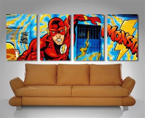 Comic Book 4 Panel Split Canvas Wall Art