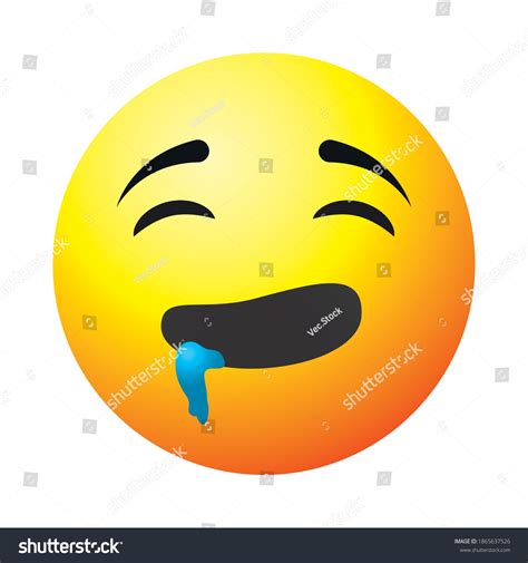 Drooling Emoji Face Icon Over White Stock Vector Royalty Free
